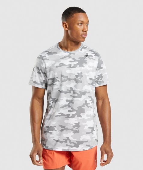 Men's Gymshark Arrival T-Shirts Camo | CA 8716AD